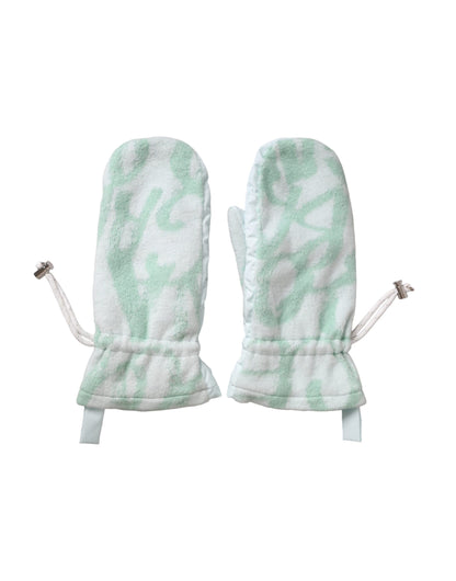 Dolce & Gabbana witte nylon fleece wanten tot aan de pols