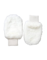 Gants Mitaines en Fourrure Tricotée Blancs Dolce & Gabbana