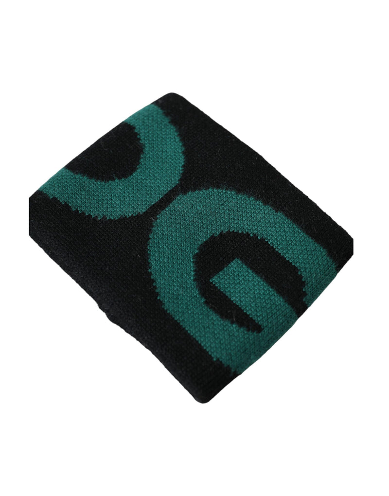 Bracelet Dolce & Gabbana en laine noire et verte avec logo #DGMILLENNIALS
