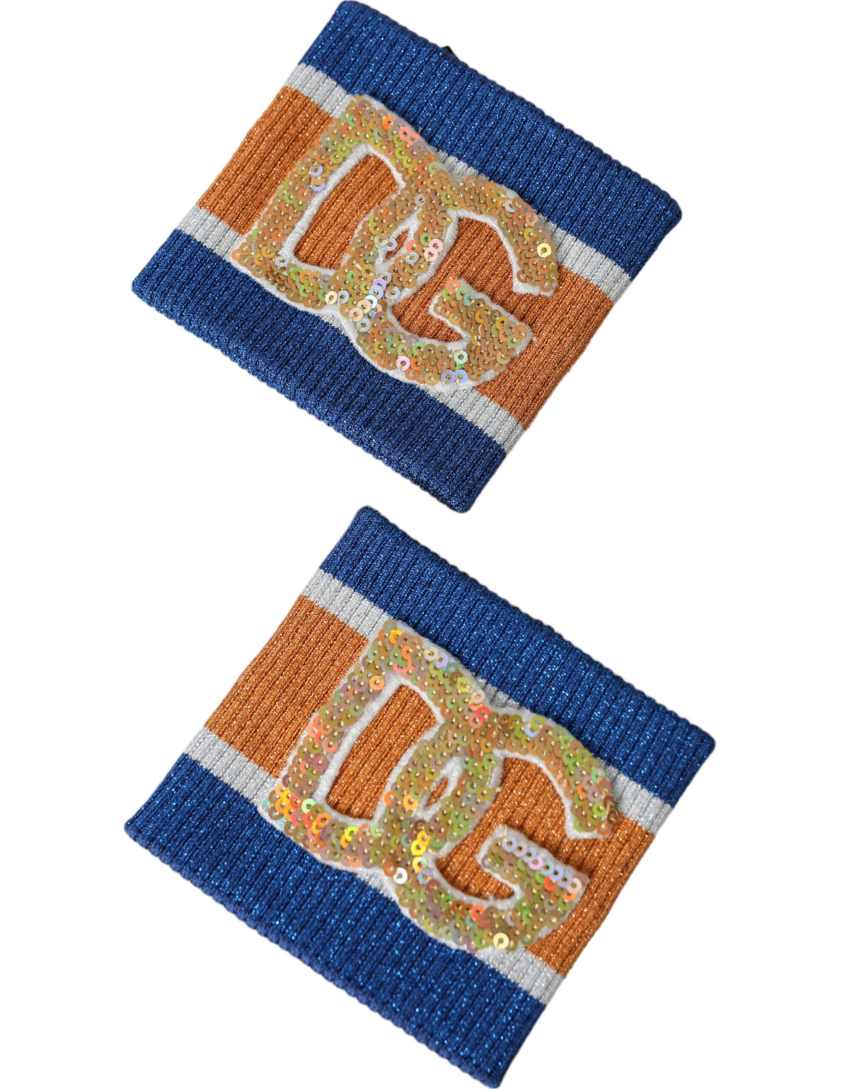 Bracelet en viscose à sequins et logo multicolore Dolce & Gabbana