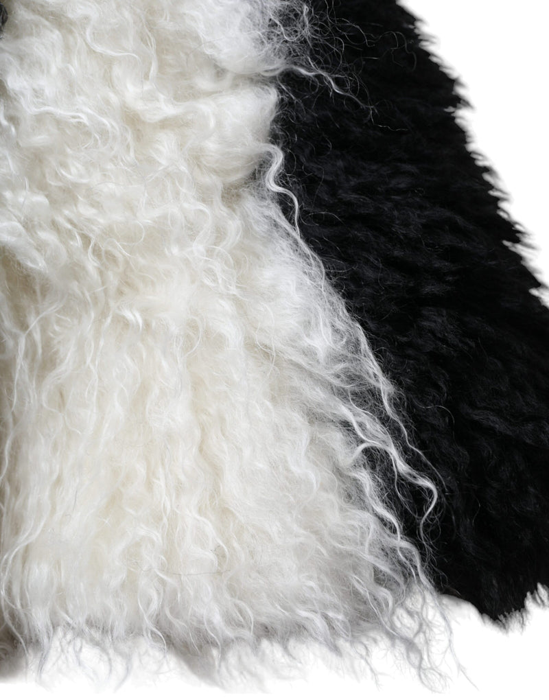 Chapeau Bucket en Mohair Noir et Blanc de Dolce & Gabbana