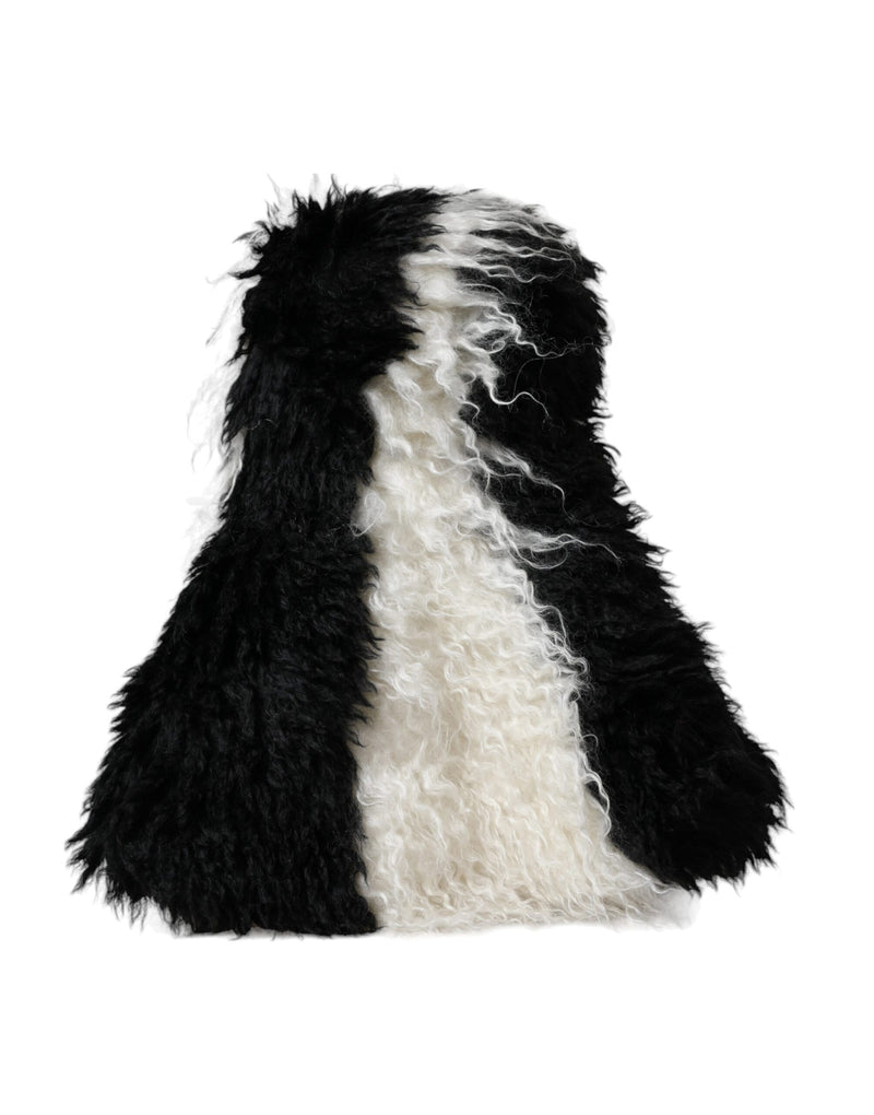 Chapeau Bucket en Mohair Noir et Blanc de Dolce & Gabbana