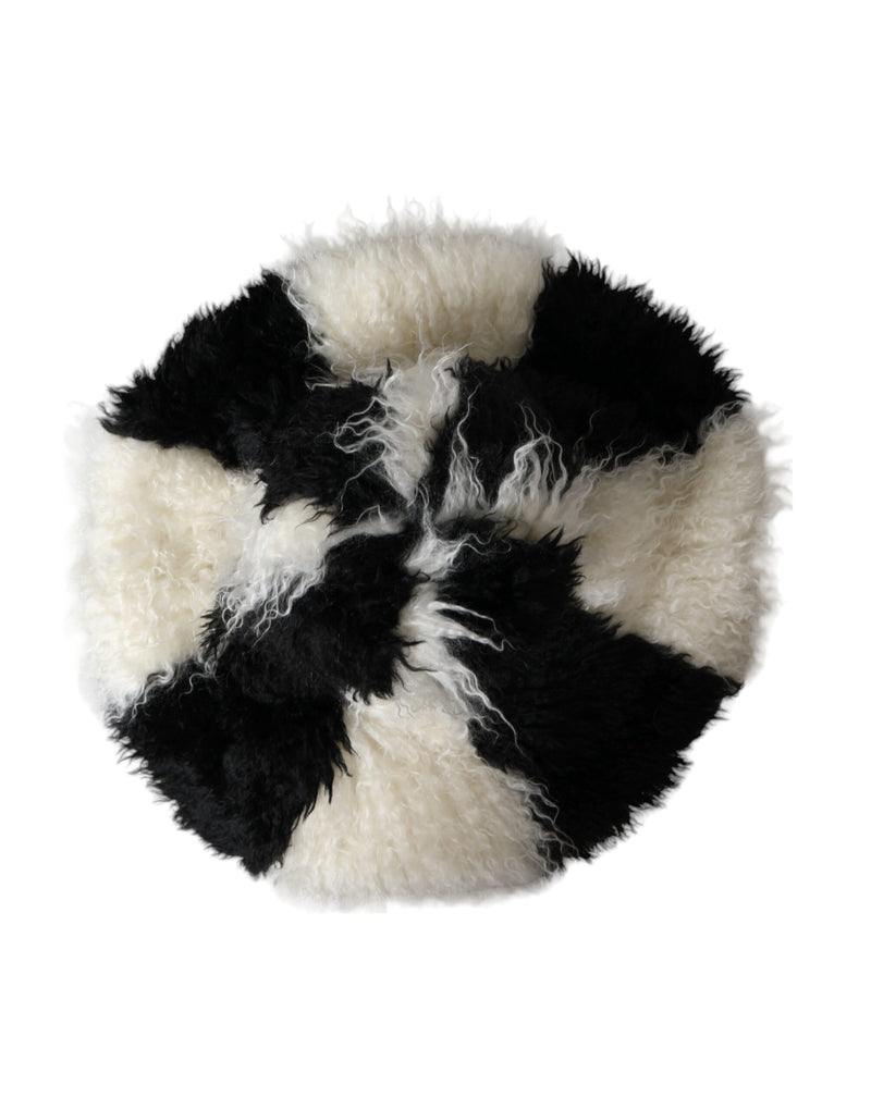 Chapeau Bucket en Mohair Noir et Blanc de Dolce & Gabbana