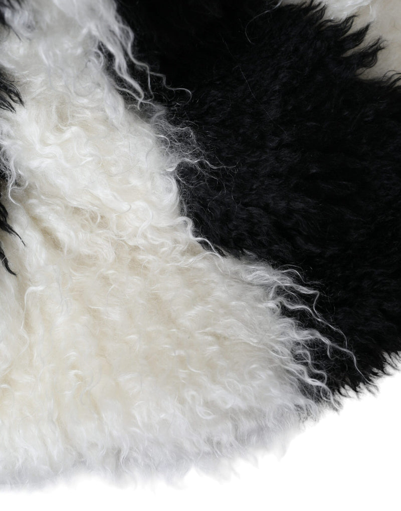 Chapeau Bucket en Mohair Noir et Blanc de Dolce & Gabbana
