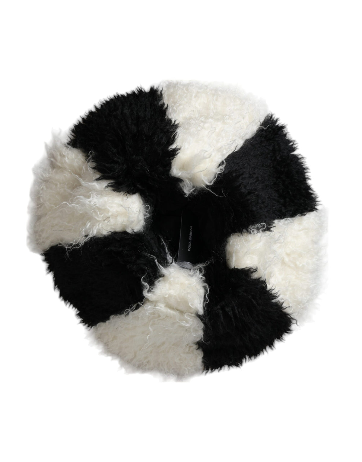 Chapeau Bucket en Mohair Noir et Blanc de Dolce & Gabbana