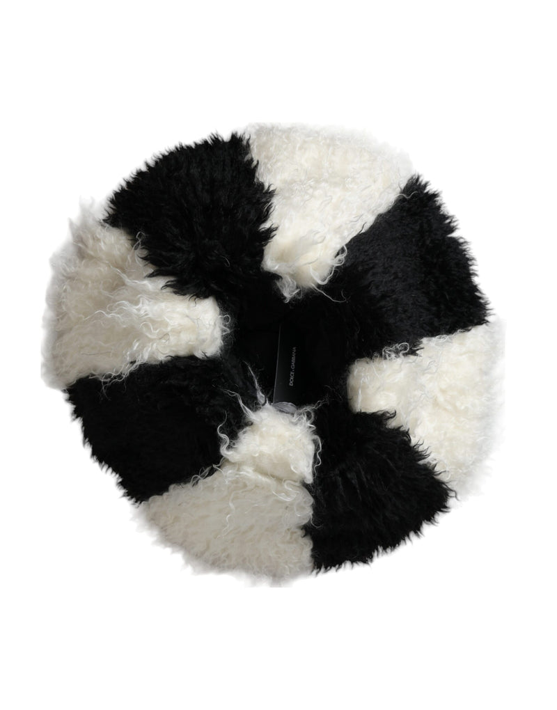 Chapeau Bucket en Mohair Noir et Blanc de Dolce & Gabbana