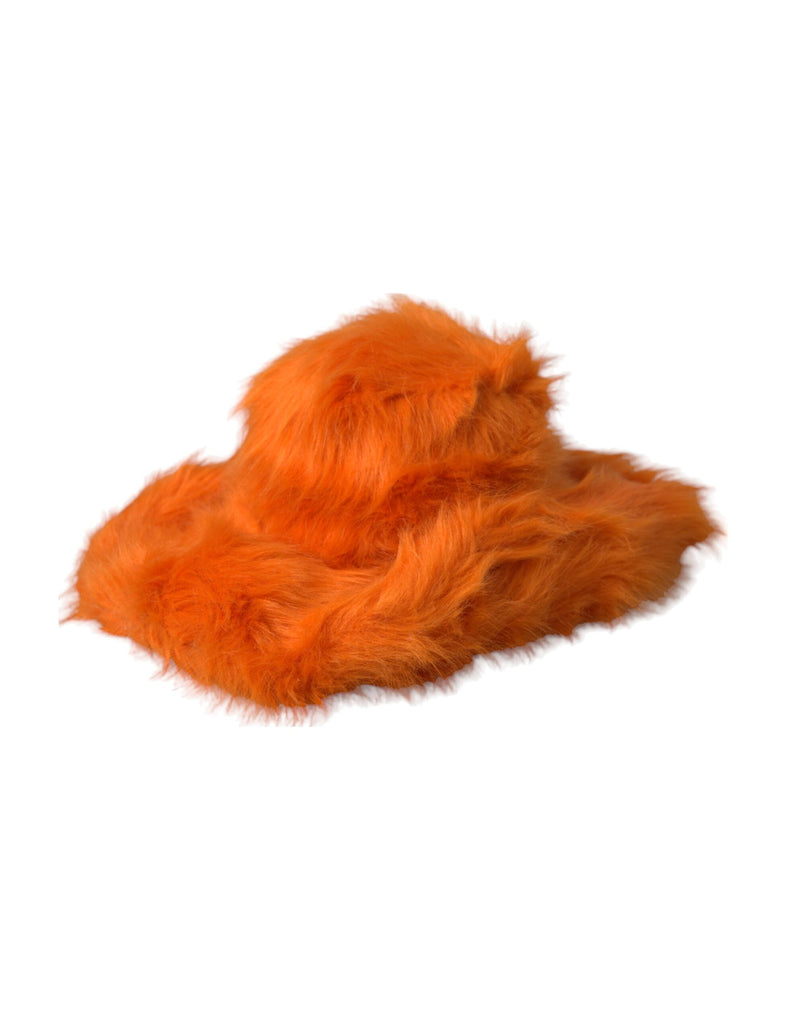 Dolce & Gabbana Orange Faux Fur Fedora Hat