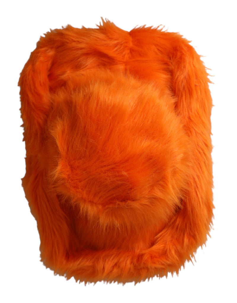 Dolce & Gabbana Orange Faux Fur Fedora Hat