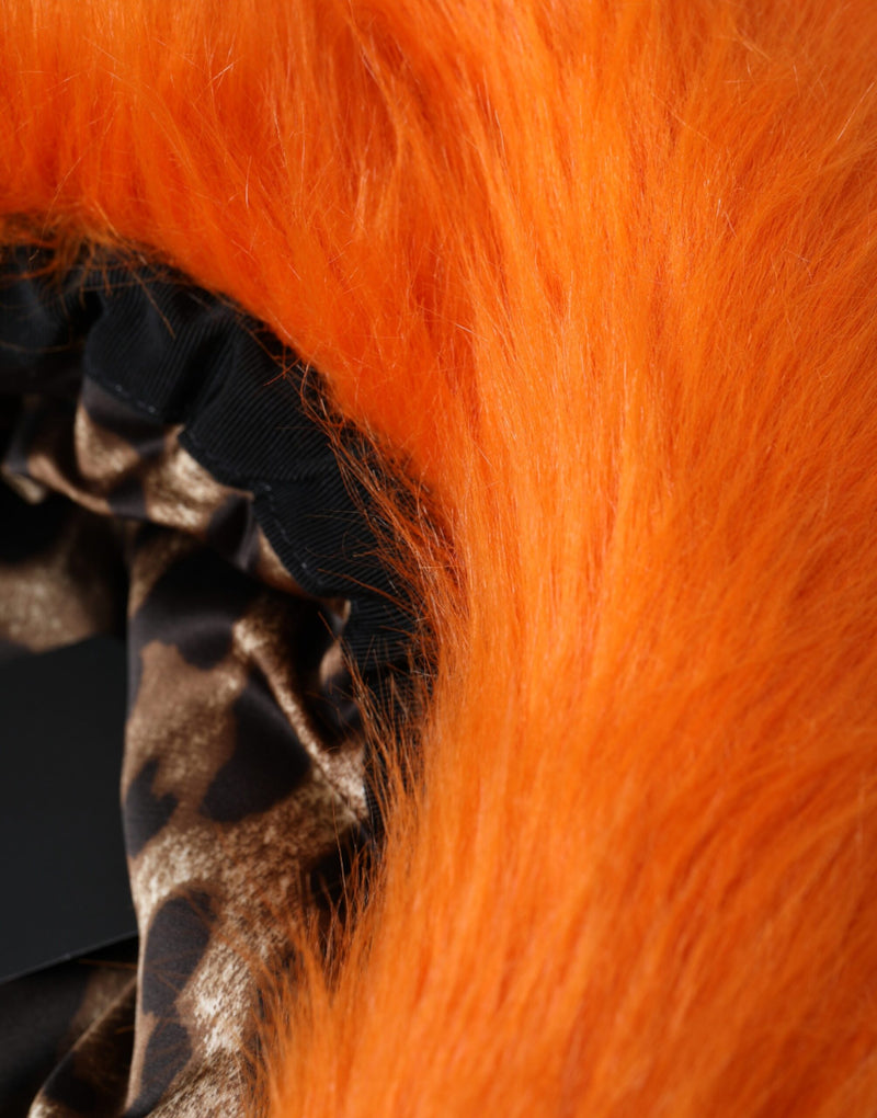 Dolce & Gabbana Orange Faux Fur Fedora Hat