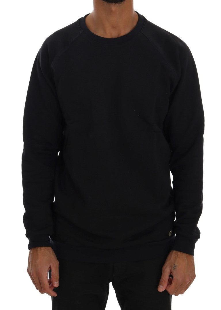 Pull en coton bleu à col rond Daniele Alessandrini