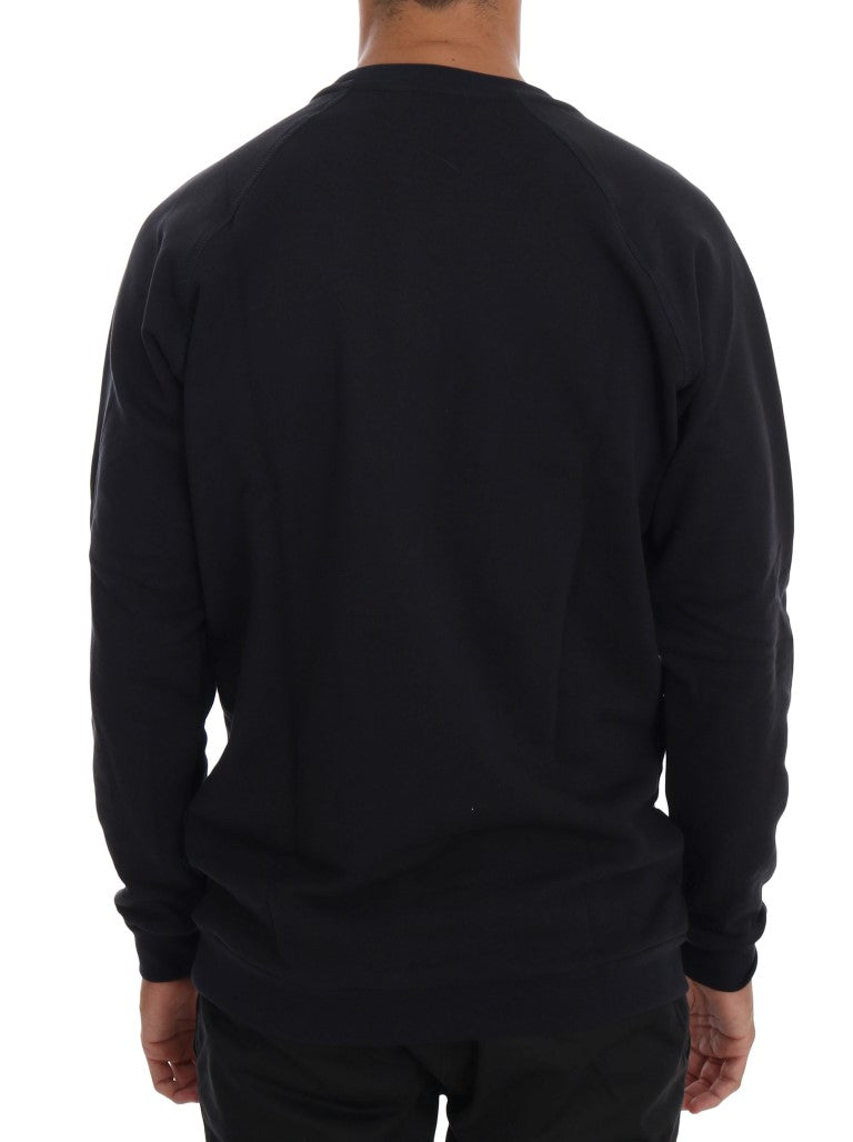 Pull en coton bleu à col rond Daniele Alessandrini