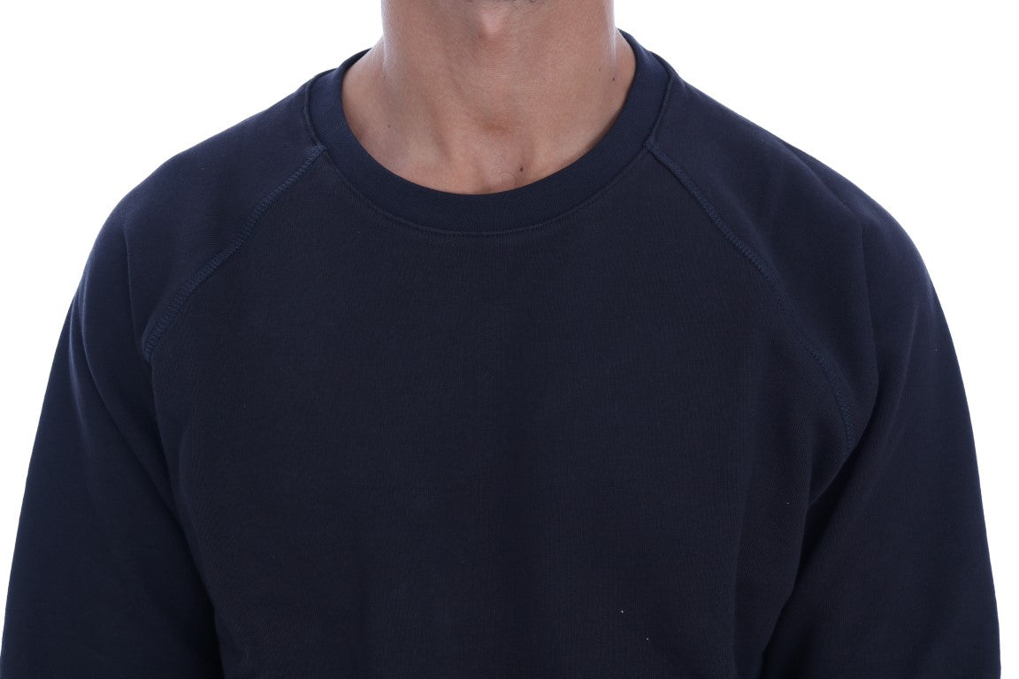 Pull en coton bleu à col rond Daniele Alessandrini