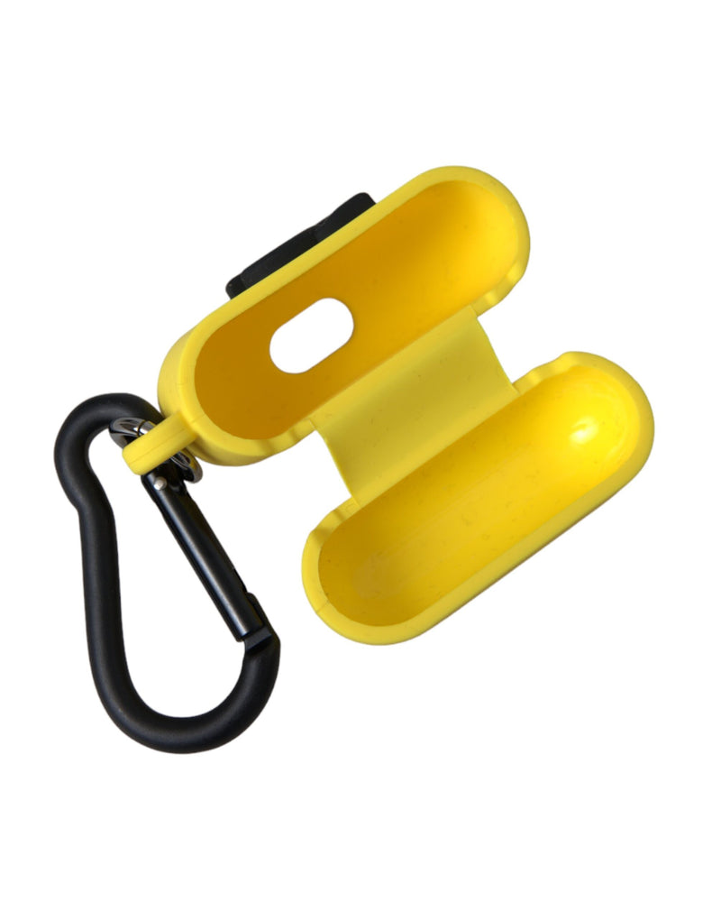 Dolce & Gabbana Étui Airpods en Silicone Jaune avec Logo Embossé