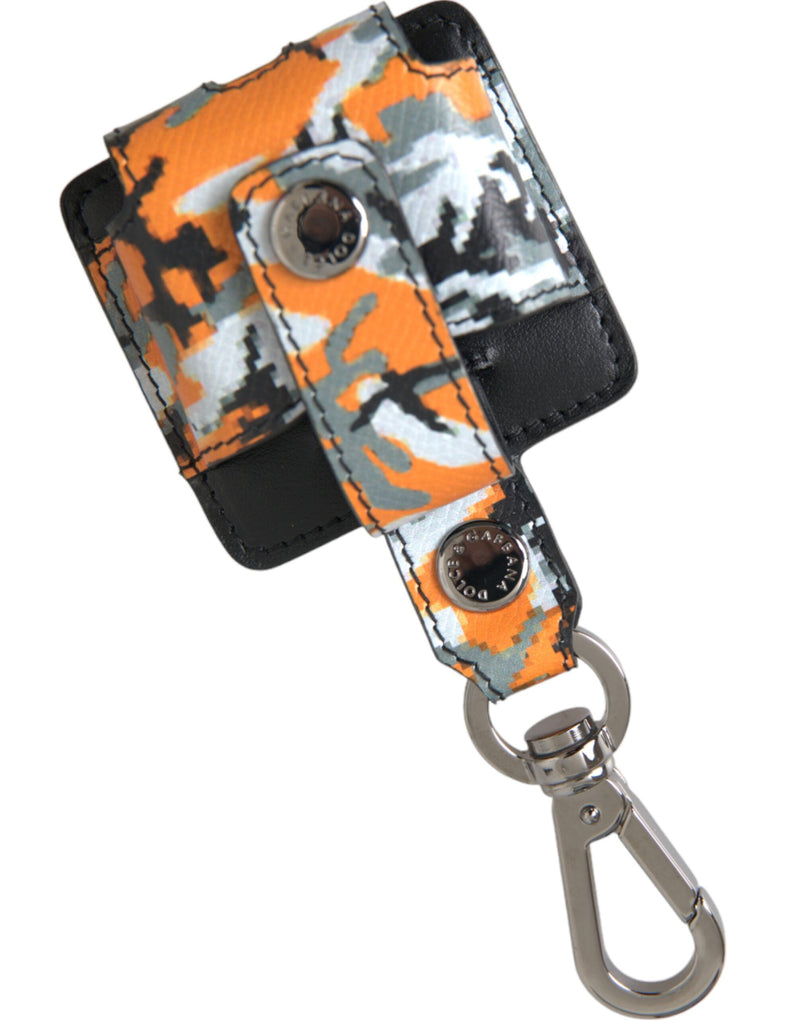 Dolce & Gabbana Multicolor Camouflage Print Leather Airpods Case