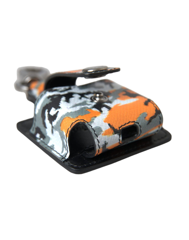 Dolce & Gabbana Multicolor Camouflage Print Leather Airpods Case