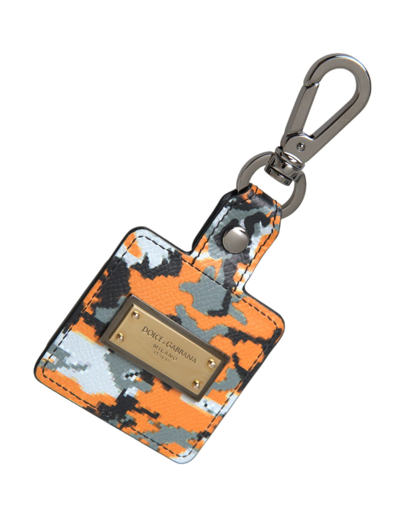 Dolce & Gabbana Étui Airpods en Cuir Multicolore Camouflage