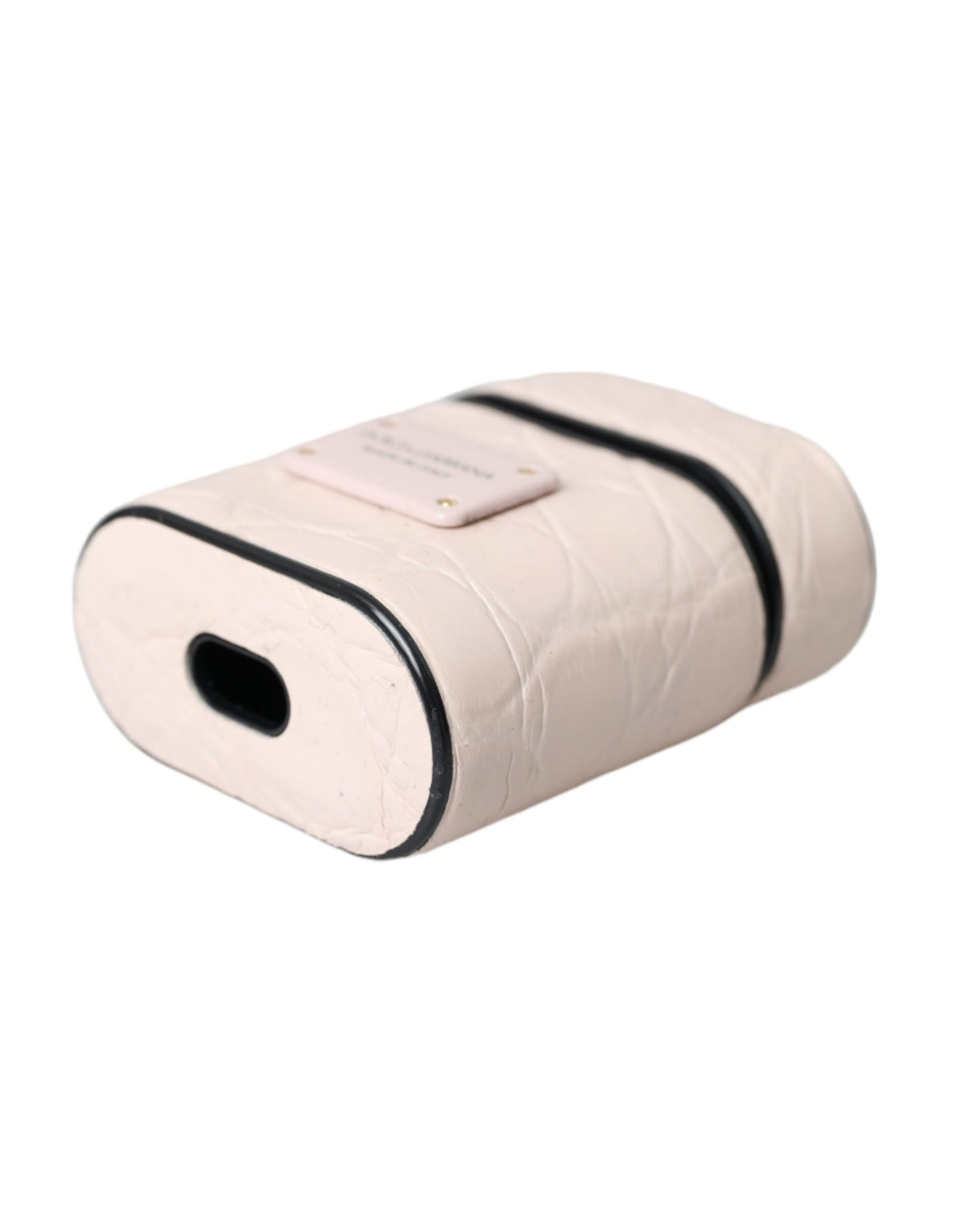 Dolce & Gabbana Light Pink Leather Airpods Case with Metal Logo