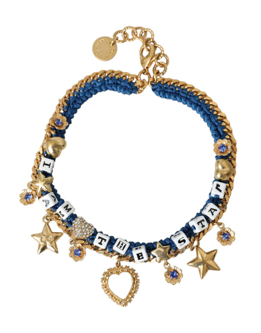 Bracelet Dolce & Gabbana en laiton doré avec chaîne Iam The Star