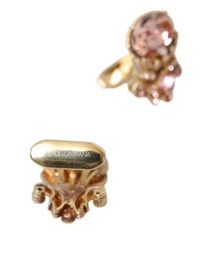 Dolce & Gabbana Gouden Manchetknopen van 925 Sterling Zilver met Kristallen