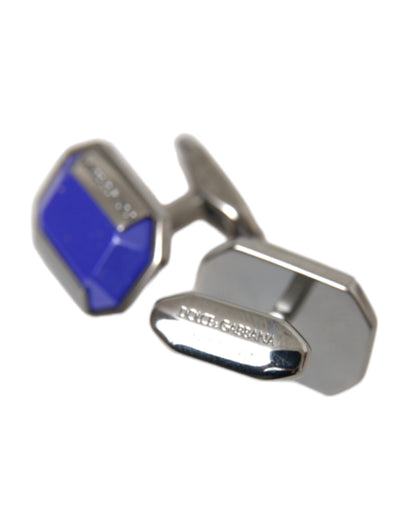 Dolce & Gabbana verzilverde messing speld kristal manchetknopen