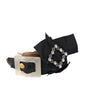 Dolce & Gabbana Zwarte Kristallen Knoop Bruin Haar Vrouwen Hoofdband Diadeem