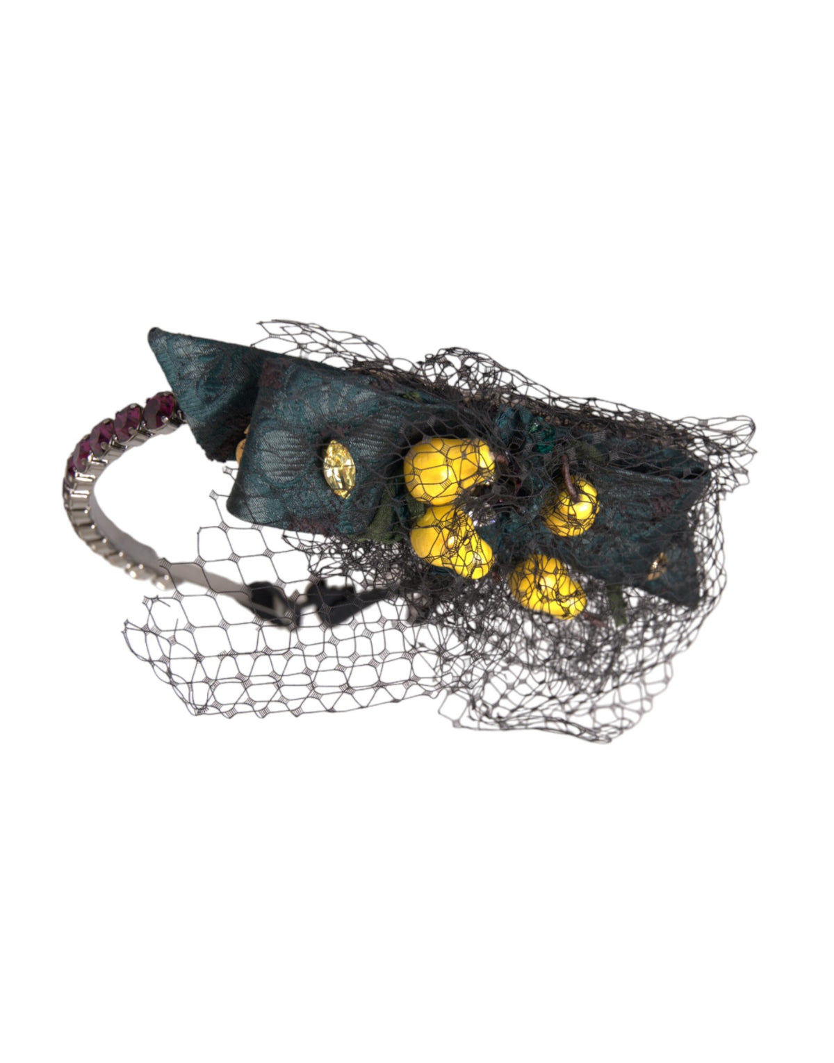 Dolce & Gabbana Black Lemons Sicily Purple Crystal Headband