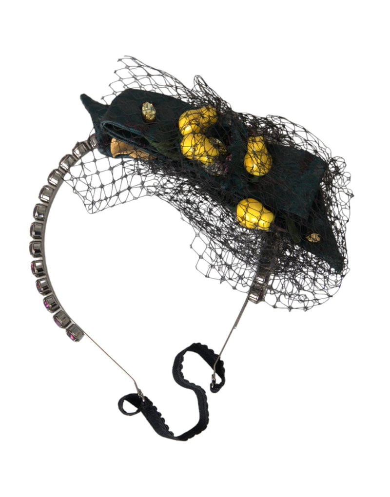Dolce & Gabbana Black Lemons Sicily Purple Crystal Headband