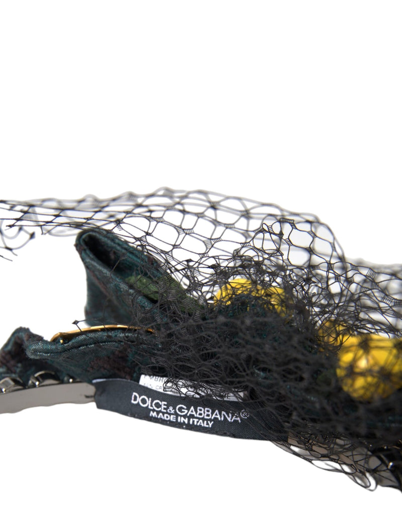 Dolce & Gabbana Black Lemons Sicily Purple Crystal Headband