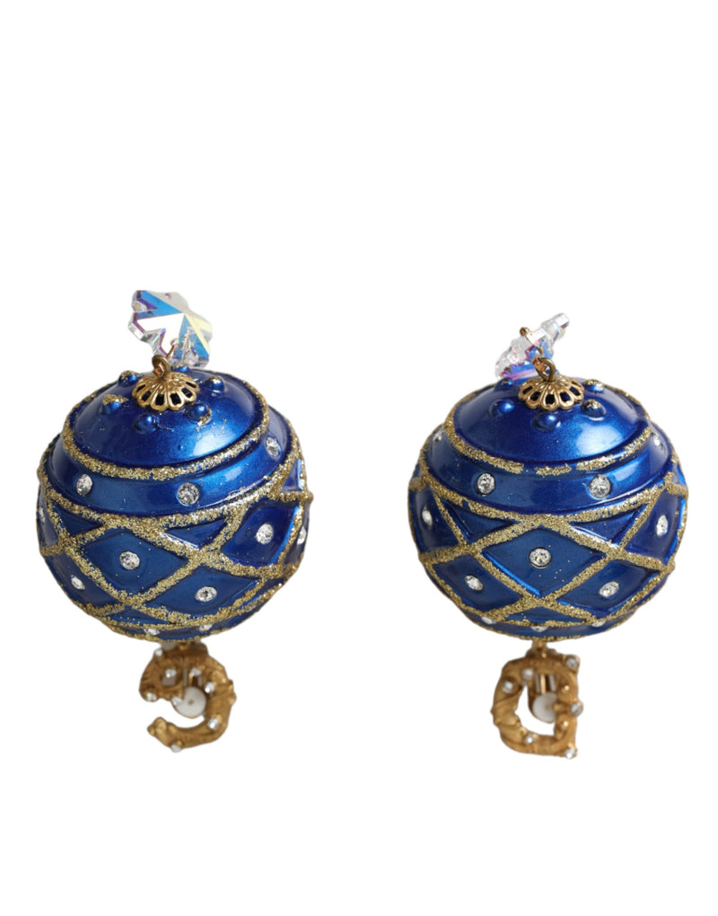 Boucles d'oreilles Dolce & Gabbana en laiton doré et cristaux bleus