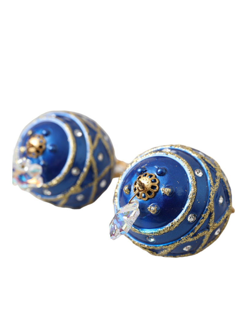 Boucles d'oreilles Dolce & Gabbana en laiton doré et cristaux bleus