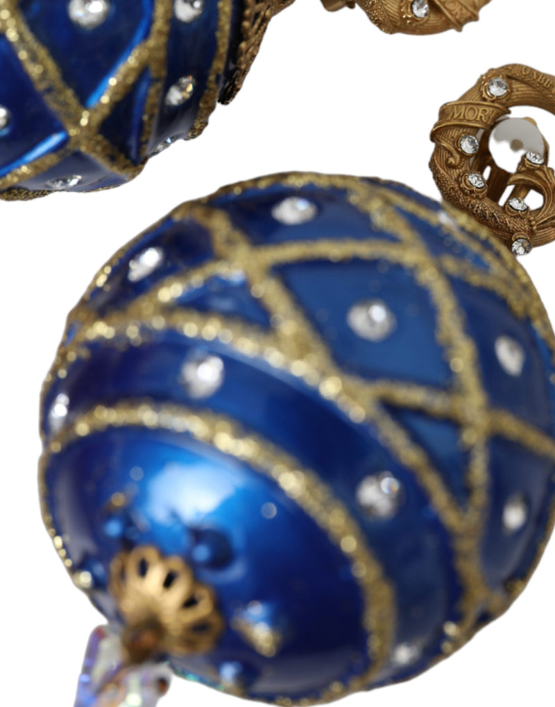 Boucles d'oreilles Dolce & Gabbana en laiton doré et cristaux bleus