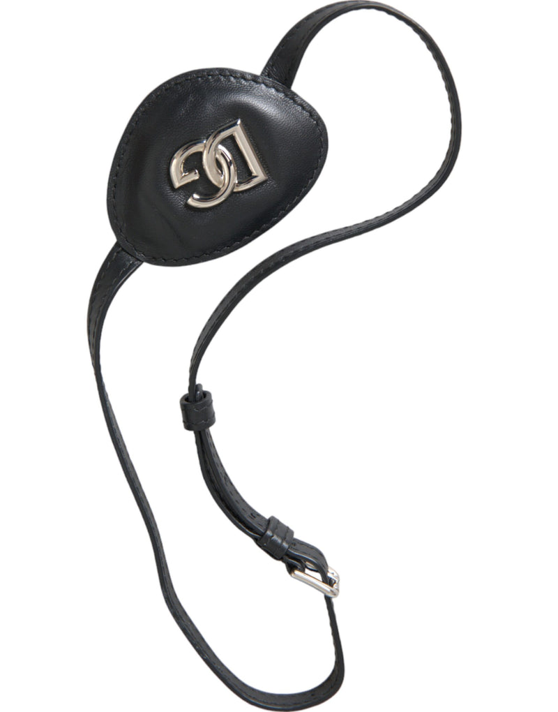 Dolce & Gabbana Black Calfskin Leather Eye Patch