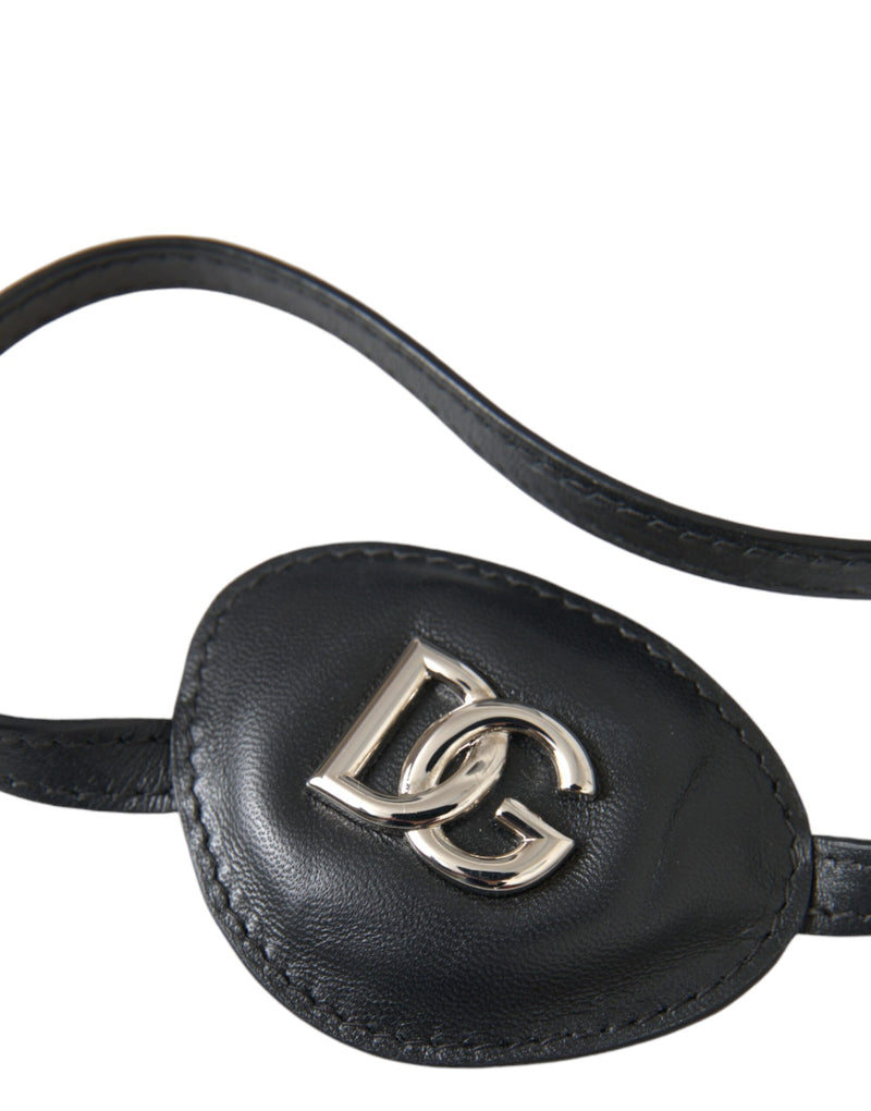 Dolce & Gabbana Black Calfskin Leather Eye Patch