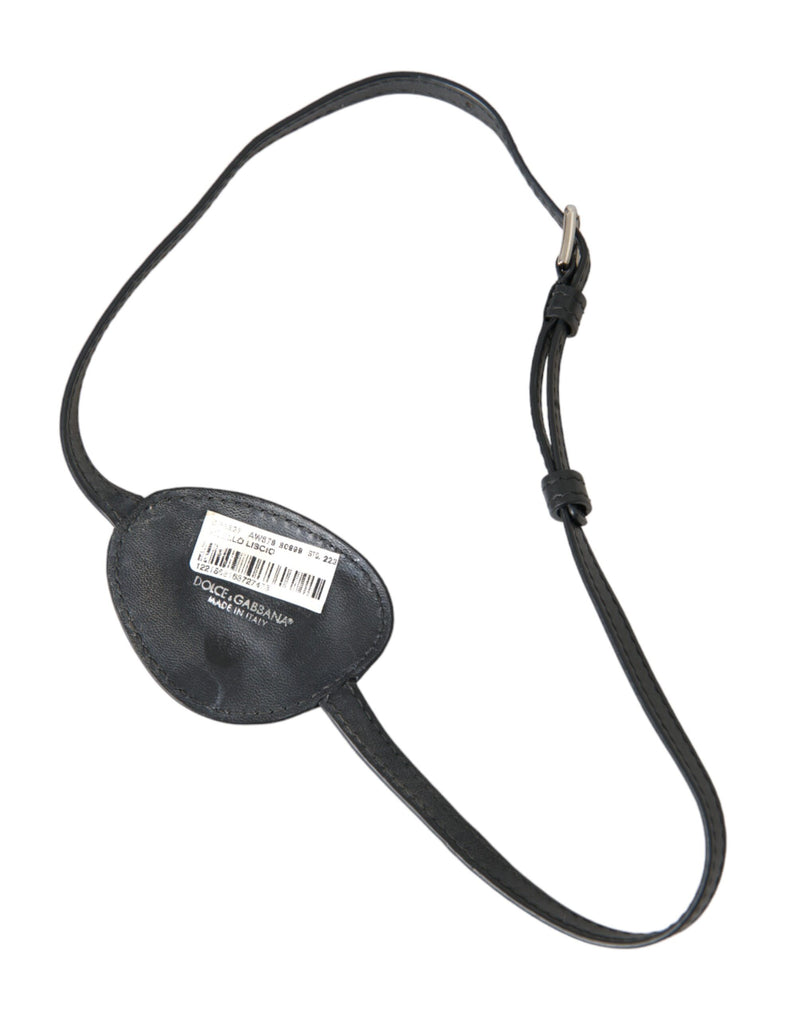 Dolce & Gabbana Black Calfskin Leather Eye Patch