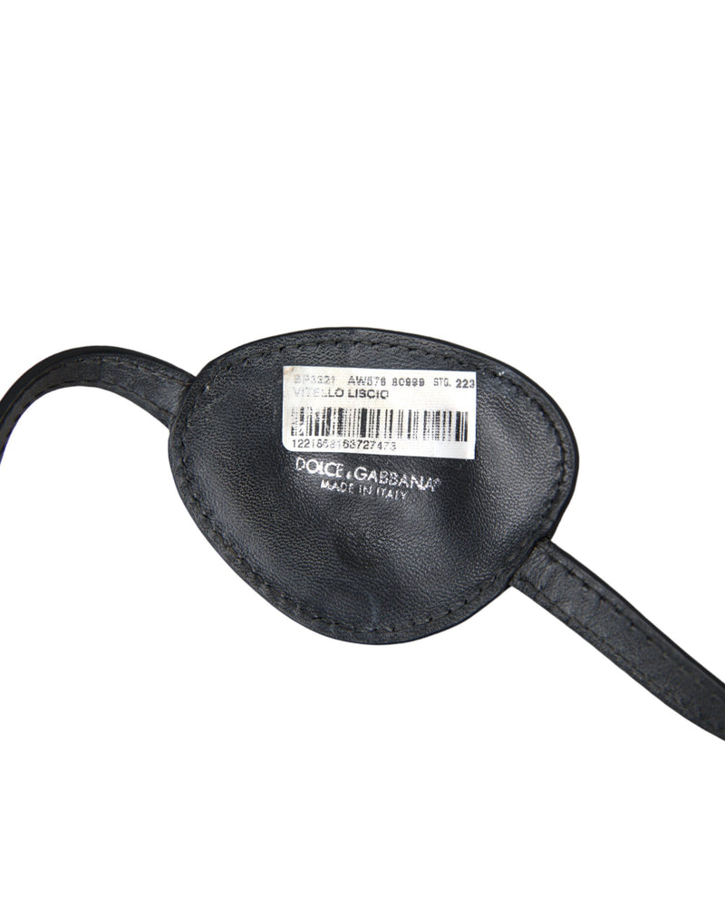 Dolce & Gabbana Black Calfskin Leather Eye Patch