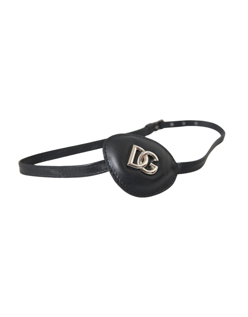 Dolce & Gabbana Black Calfskin Leather Eye Patch