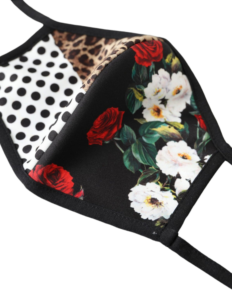 Masque Dolce & Gabbana Multicolore Léopard Floral avec Élastiques