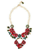 Collier Pendentif en Cristal Rose Pétale en Lien de Laiton Doré Dolce & Gabbana