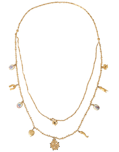 Dolce & Gabbana Gouden Ketting met Messing Bedel en Statement Siciliaanse Ketting