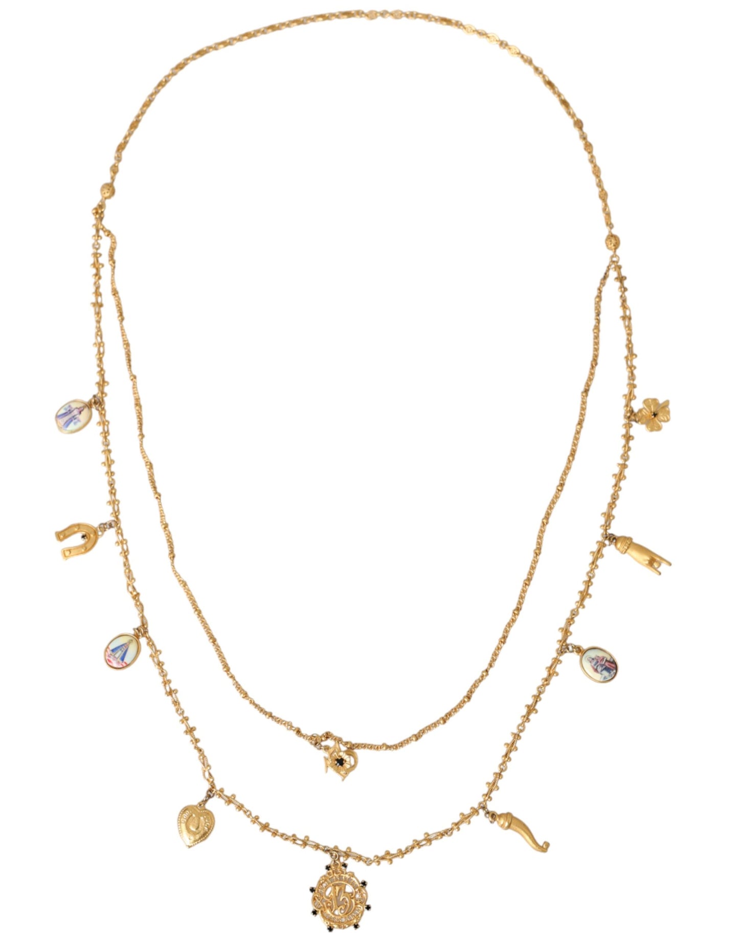 Dolce & Gabbana Gouden Ketting met Messing Bedel en Statement Siciliaanse Ketting
