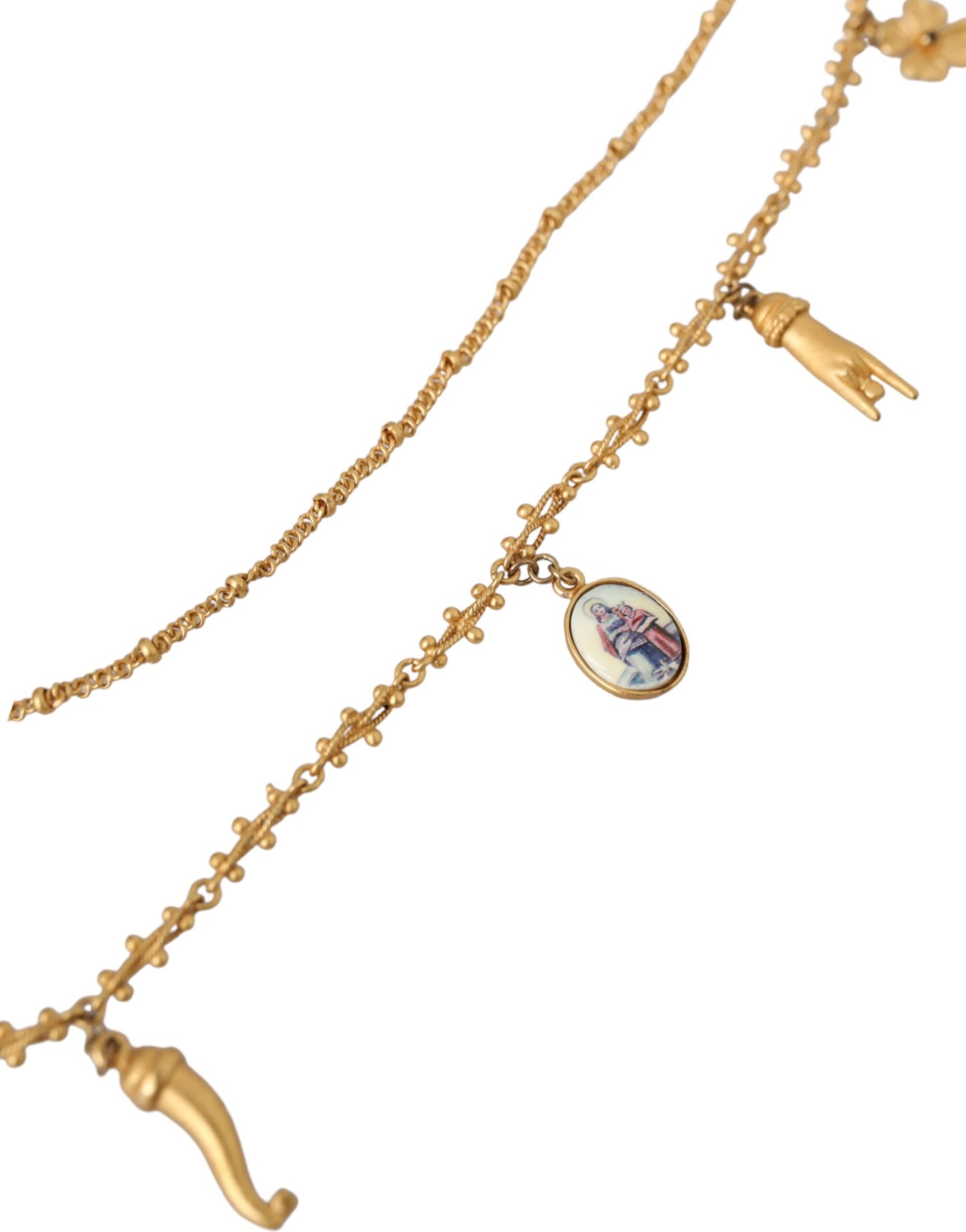 Dolce & Gabbana Gouden Ketting met Messing Bedel en Statement Siciliaanse Ketting