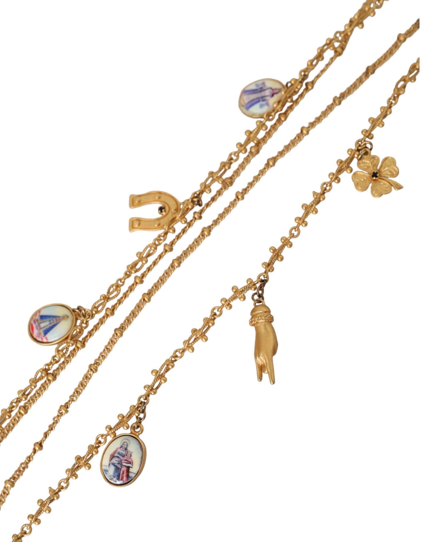 Dolce & Gabbana Gouden Ketting met Messing Bedel en Statement Siciliaanse Ketting