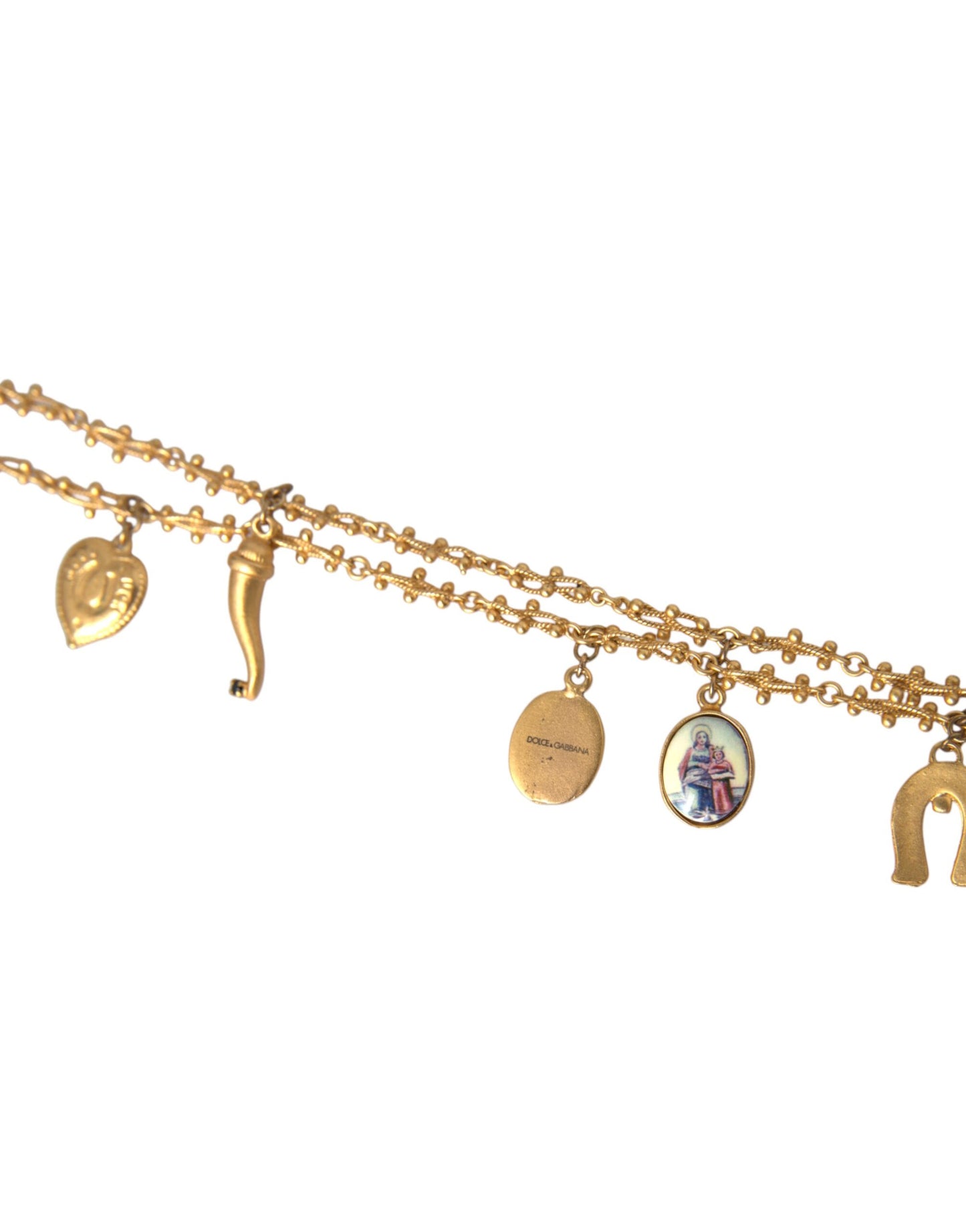 Dolce & Gabbana Gouden Ketting met Messing Bedel en Statement Siciliaanse Ketting
