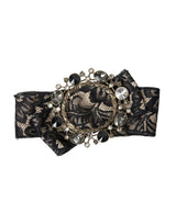 Dolce & Gabbana Broche en Dentelle Noire et Cristaux