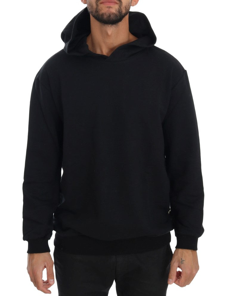 Pull à capuche noir décontracté en coton Daniele Alessandrini