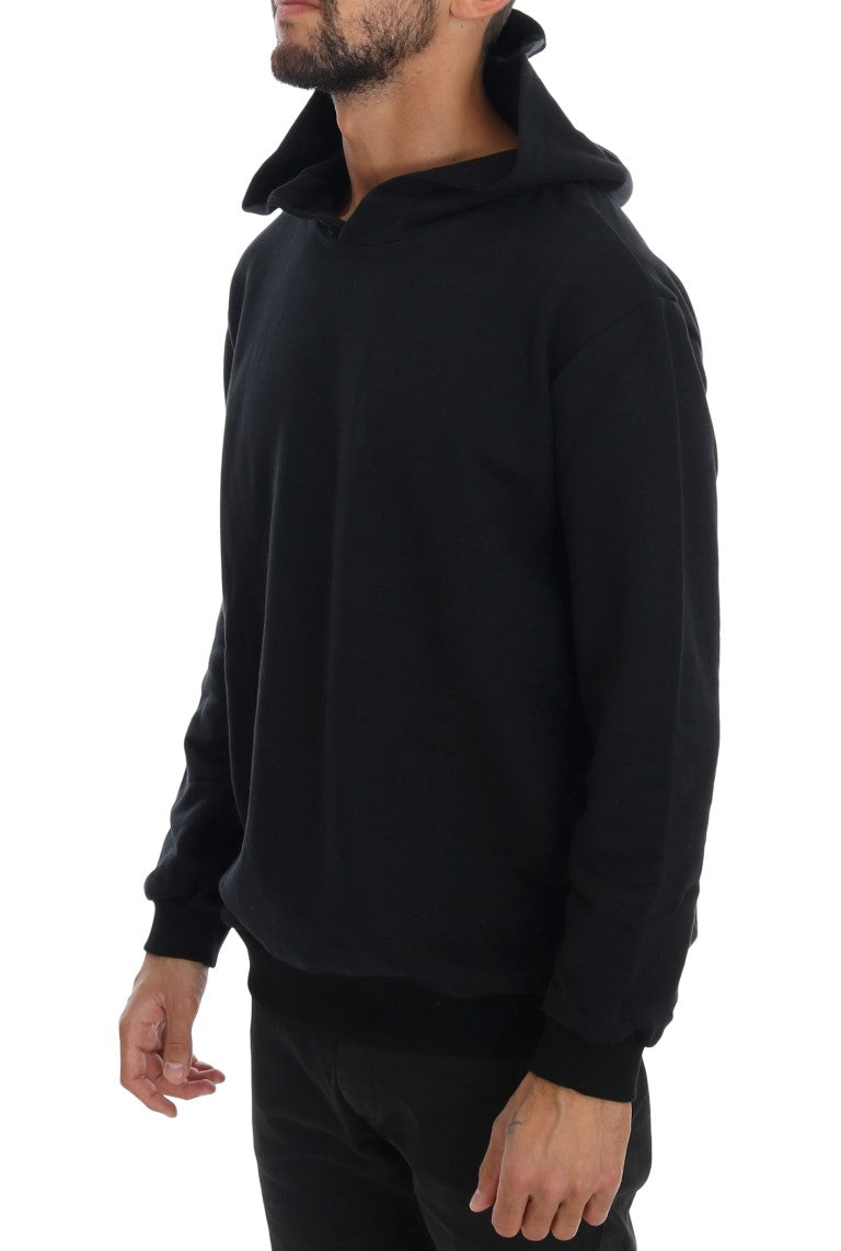 Pull à capuche noir décontracté en coton Daniele Alessandrini