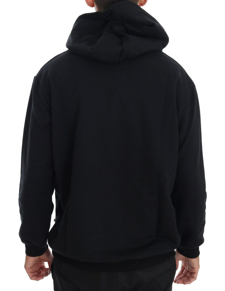Pull à capuche noir décontracté en coton Daniele Alessandrini