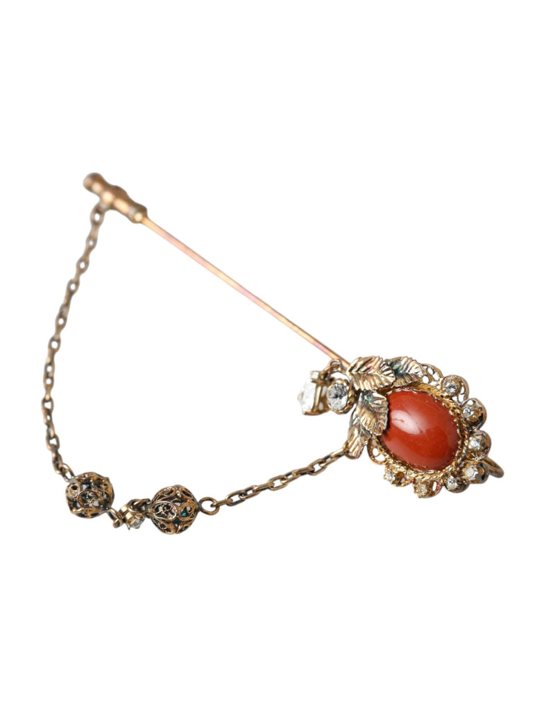 Broche Dolce & Gabbana en Argent 925 avec Chaîne en Cristal
