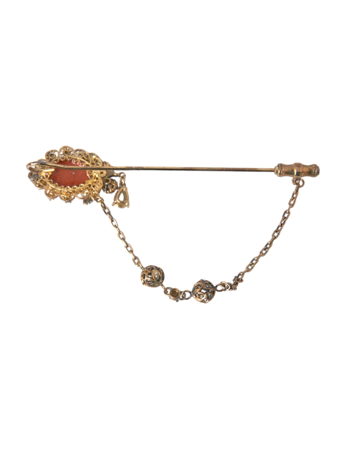 Dolce & Gabbana gouden messing kristalketting 925 sterling zilveren broche