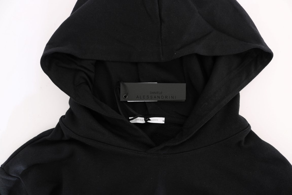 Pull à capuche noir décontracté en coton Daniele Alessandrini